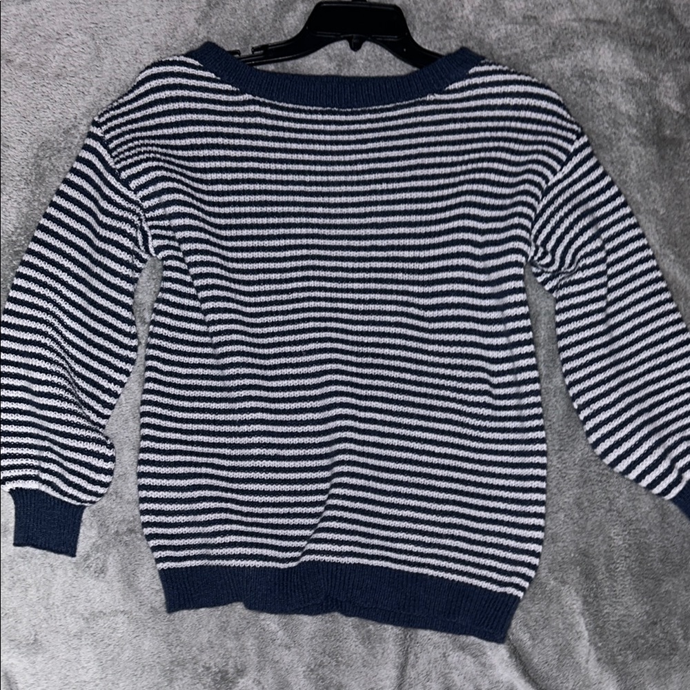 Nautical Blue and White Striped Crew Neck Sweater